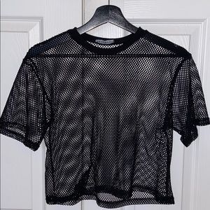 2/$15 Black mesh crop top